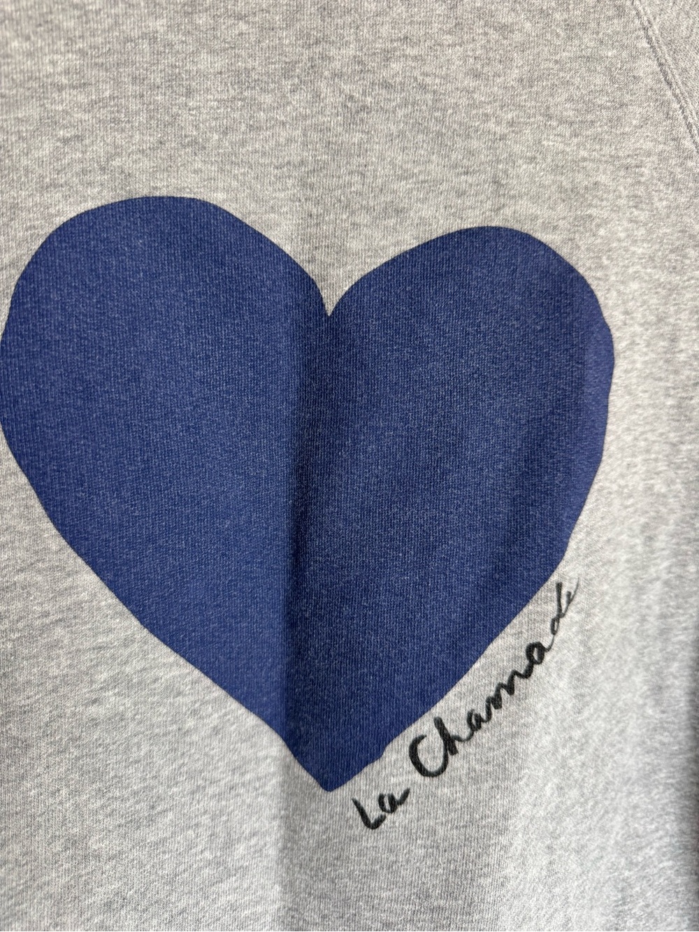 Sézane Grey "La Chamade" Heart Graphic Sweatshirt - Size Small - Picture 3 of 7